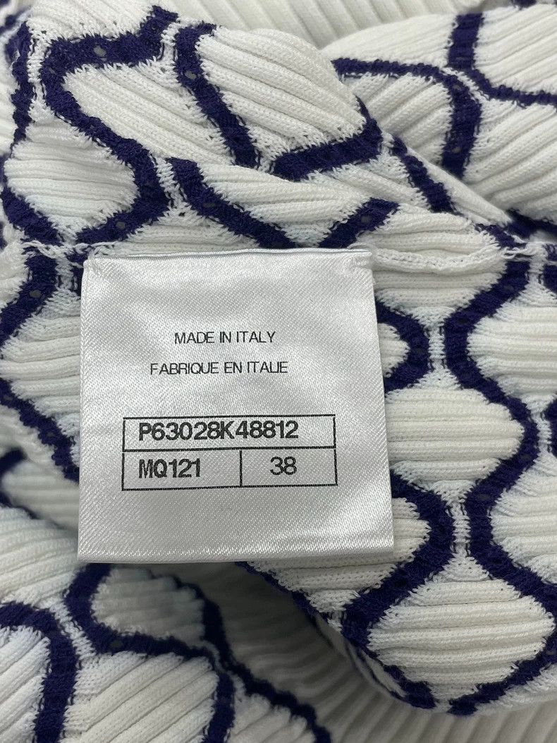 Chanel Chanel Blue White Plaid Collar Knit T-shirt Size US M / EU 48-50 / 2 - 5 Thumbnail