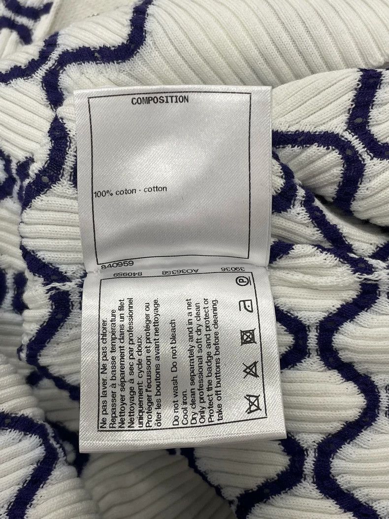 Chanel Chanel Blue White Plaid Collar Knit T-shirt Size US M / EU 48-50 / 2 - 6 Thumbnail