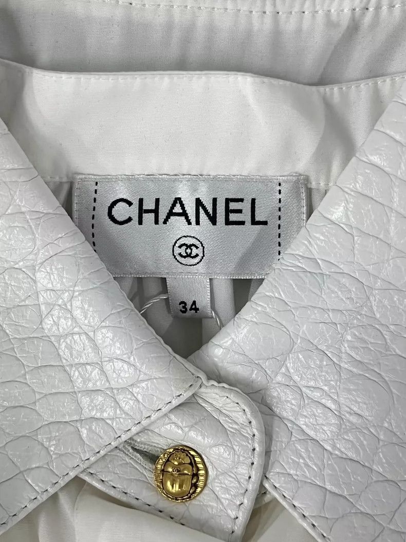 Chanel Chanel Egypt Collection White Collar Shirt Size US M / EU 48-50 / 2 - 4 Thumbnail
