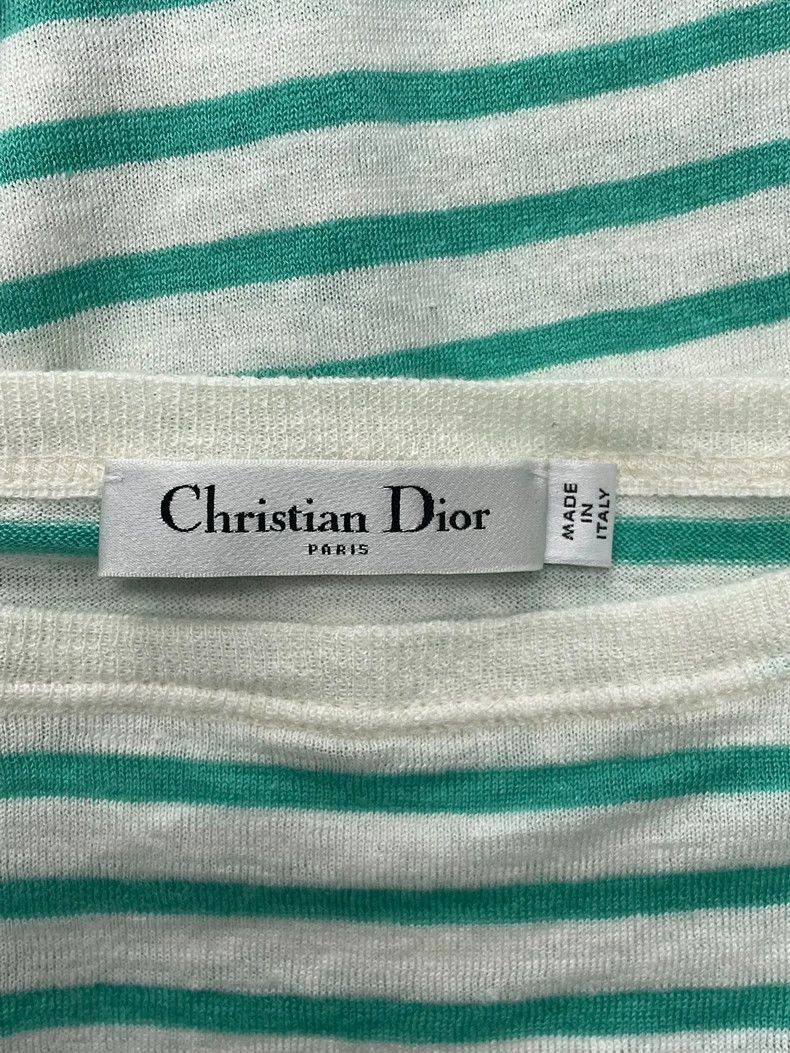 Dior Dior Green Striped Star Knit Top Size US M / EU 48-50 / 2 - 4 Thumbnail