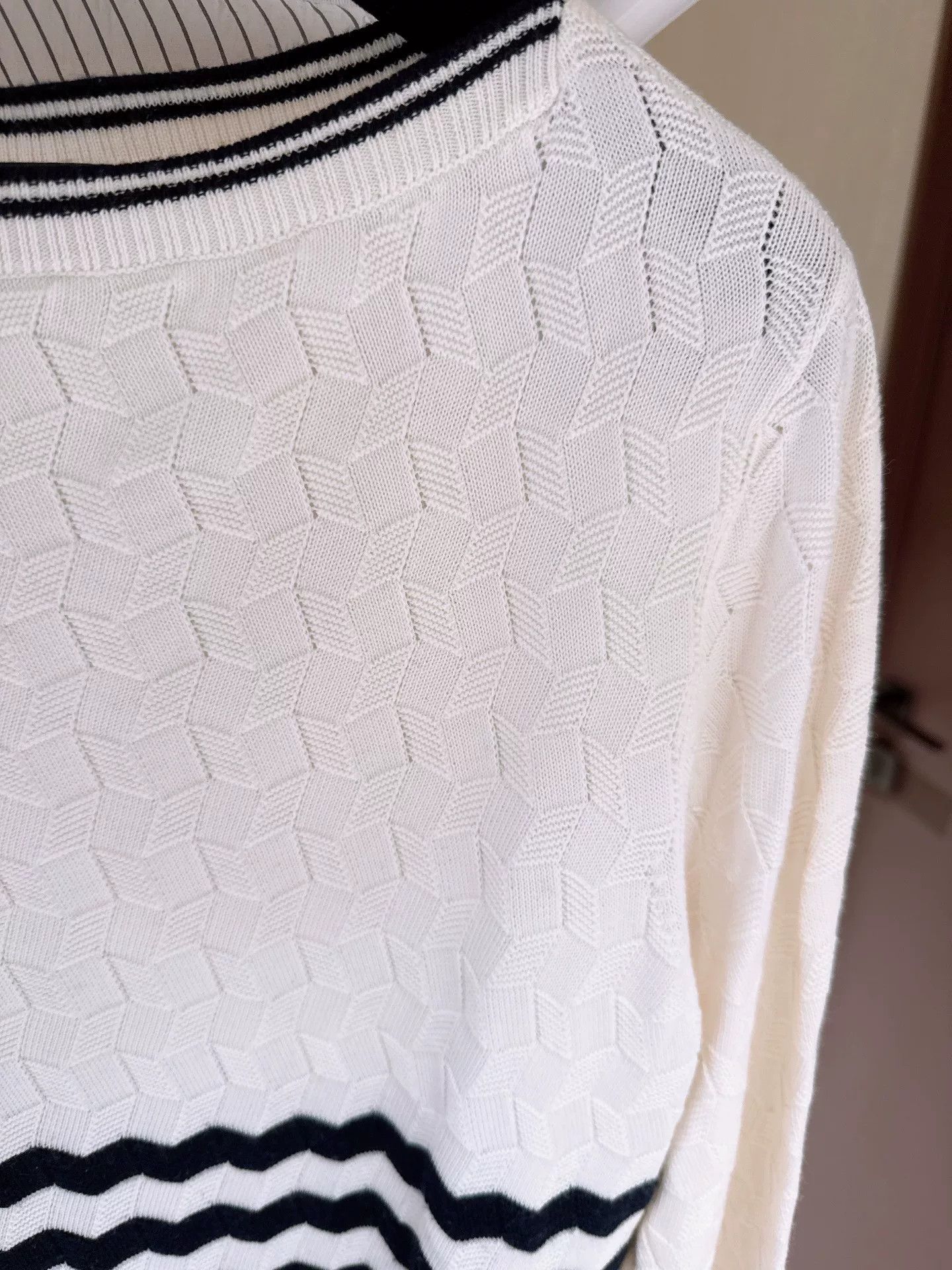 Loro Piana Loro Piana Black and White Striped Merino Wool Knit Sweater Size US S / EU 44-46 / 1 - 2 Thumbnail
