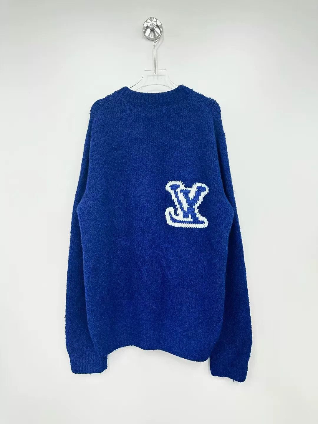 Louis Vuitton Louis Vuitton Blue Teddy Logo Sweater Size US XL / EU 56 / 4 - 2 Thumbnail