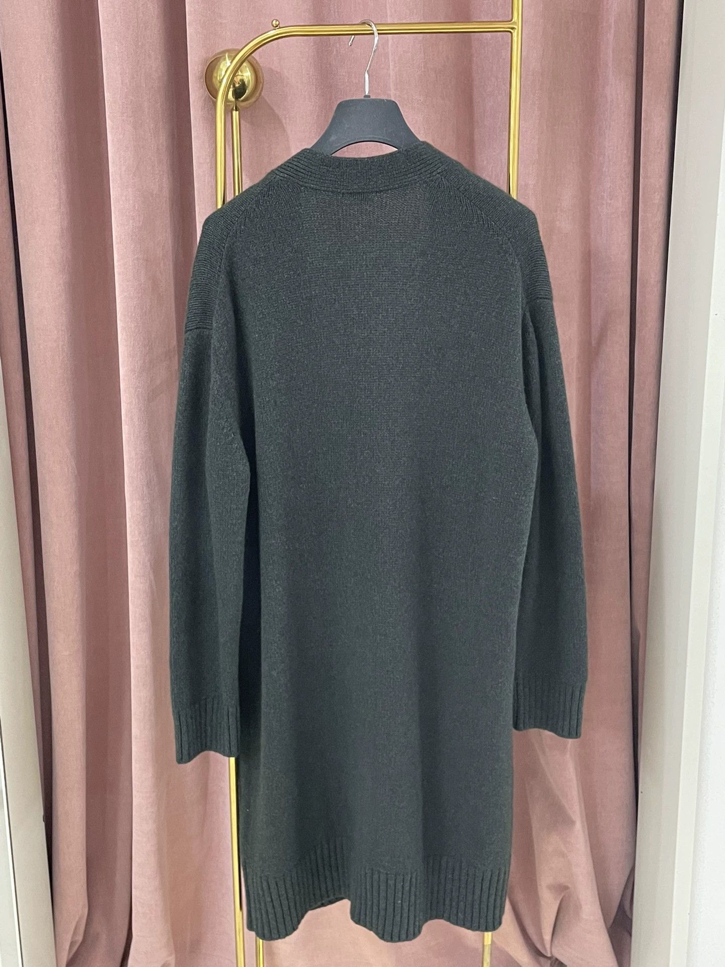 Hermes Dark Green Knit Cardigan Coat
