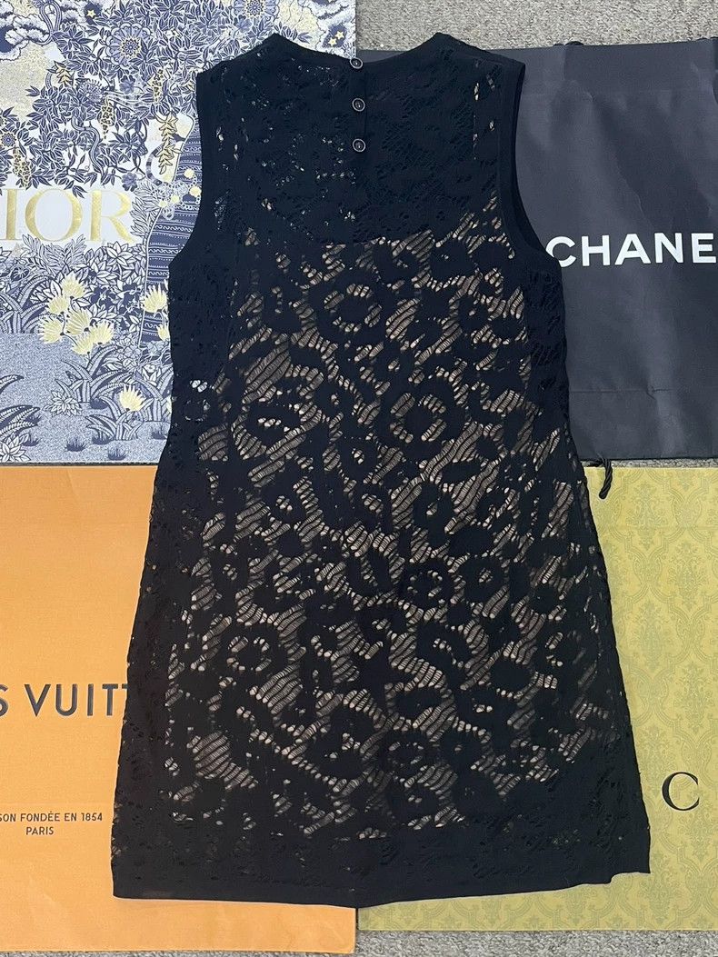 Chanel Chanel 22P Black Lace Sleeveless Dress Size US M / EU 48-50 / 2 - 2 Thumbnail