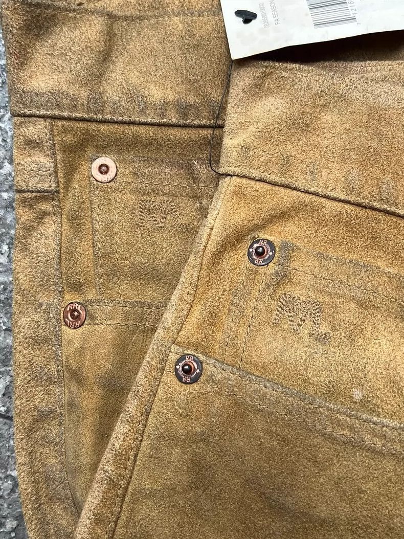 RRL Ralph Lauren RRL Vintage Suede Leather Straight Pants Size US 30 / EU 46 - 3 Thumbnail