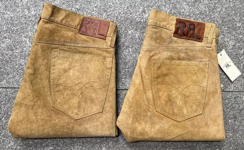 RRL Ralph Lauren RRL Vintage Suede Leather Straight Pants Size US 30 / EU 46 - 2 Thumbnail