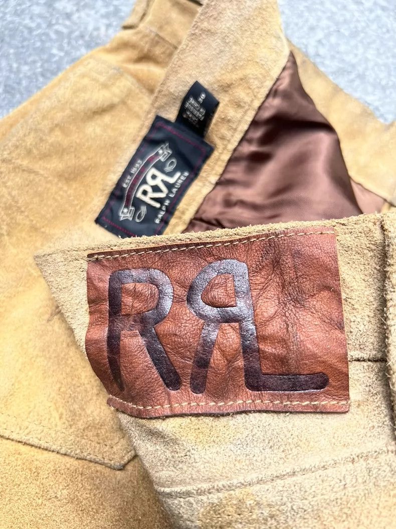 RRL Ralph Lauren RRL Vintage Suede Leather Straight Pants Size US 30 / EU 46 - 7 Thumbnail