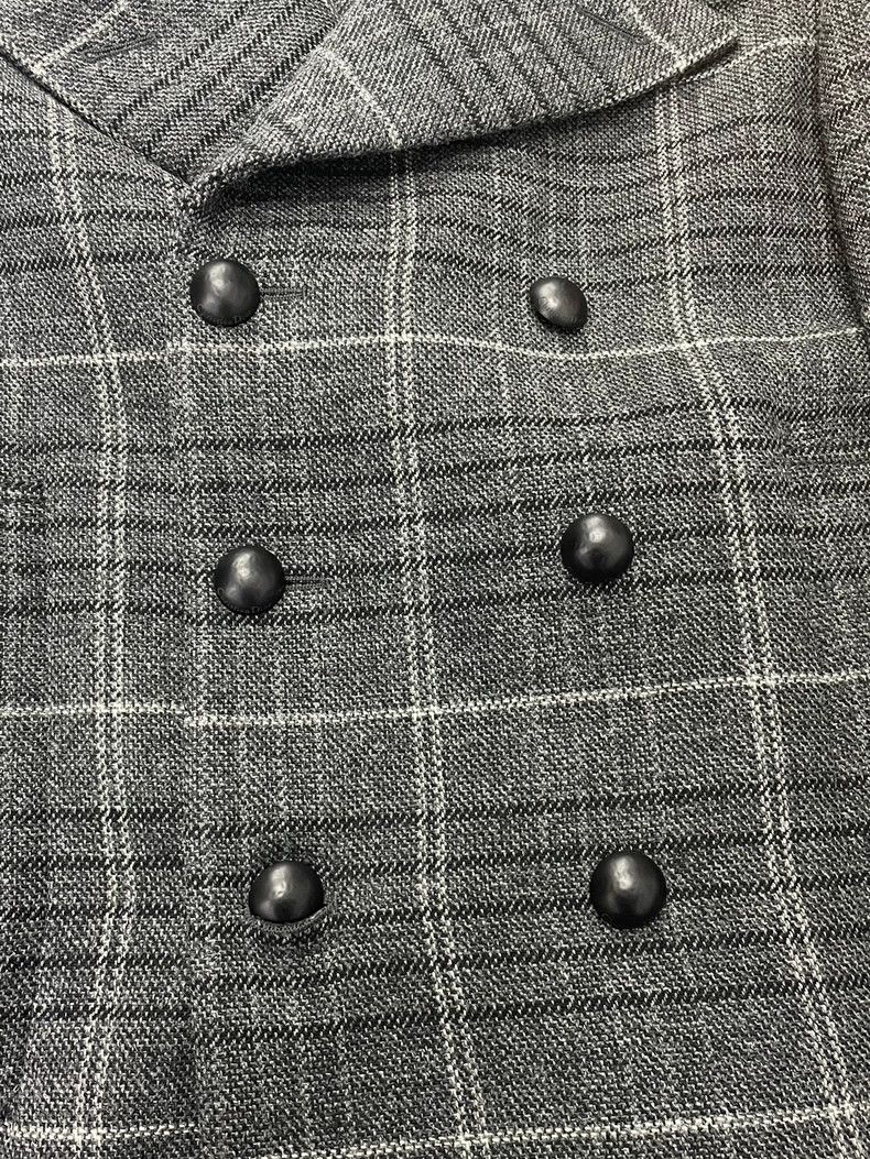 Dior Dior Gray Plaid Wool Double-Breasted Coat Size US M / EU 48-50 / 2 - 2 Thumbnail