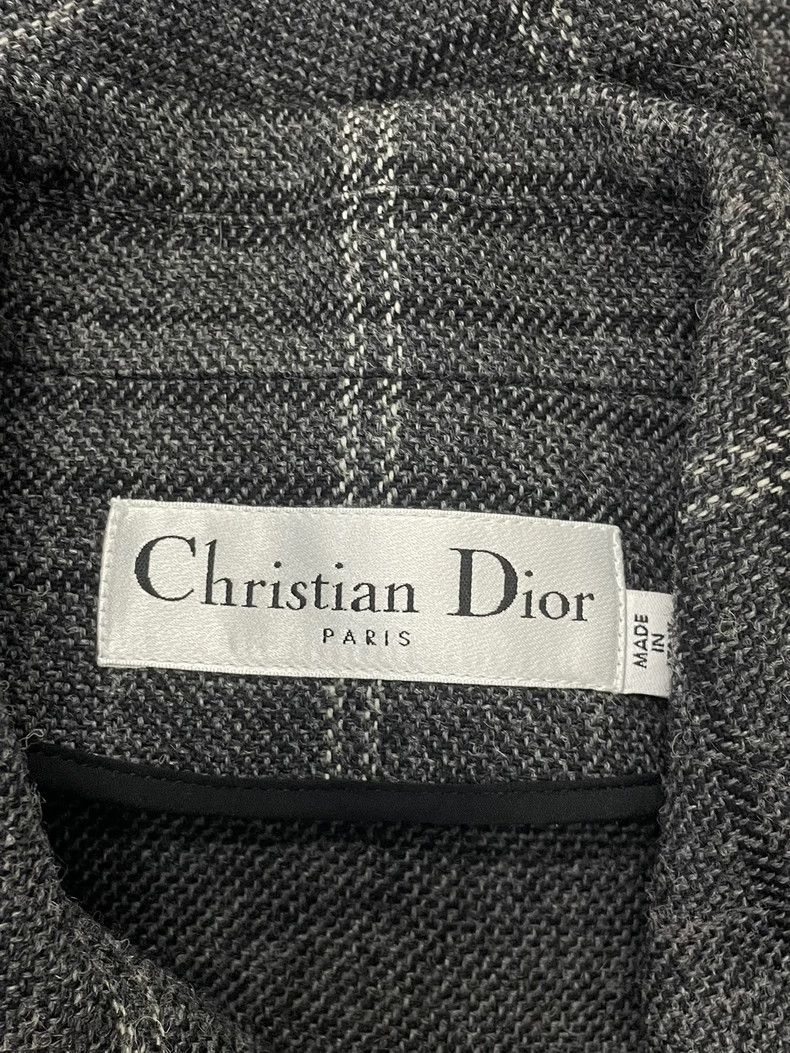 Dior Dior Gray Plaid Wool Double-Breasted Coat Size US M / EU 48-50 / 2 - 4 Thumbnail