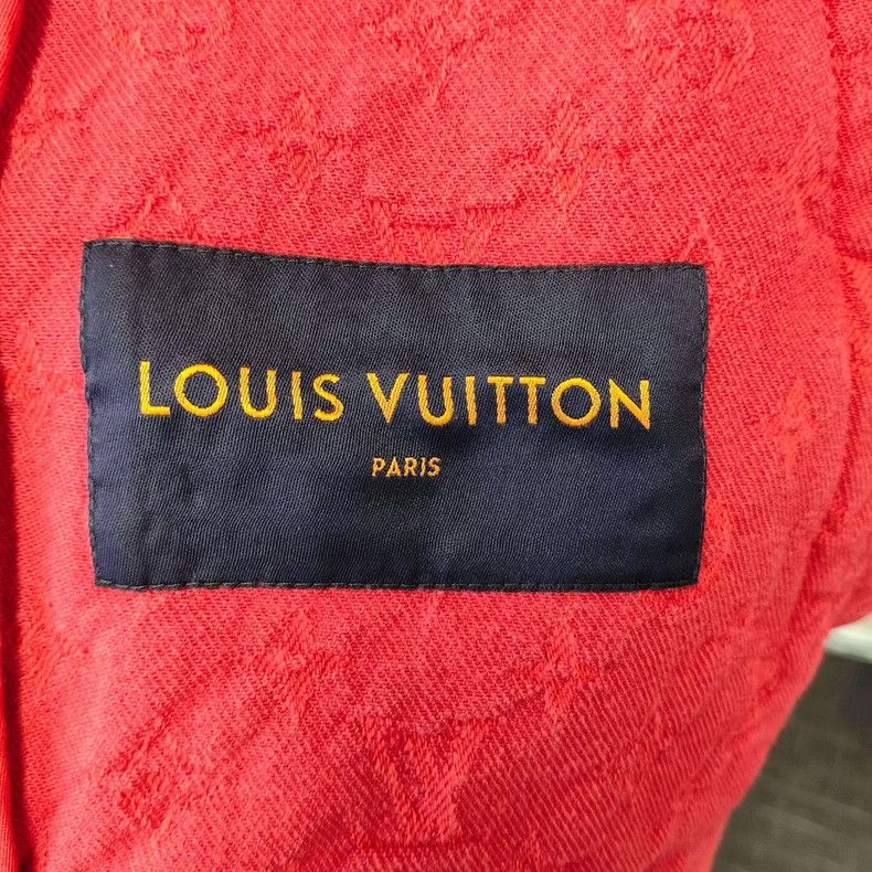 Louis Vuitton LV Monogram Stand Collar Denim Jacket Red 48 Size US M / EU 48-50 / 2 - 5 Thumbnail