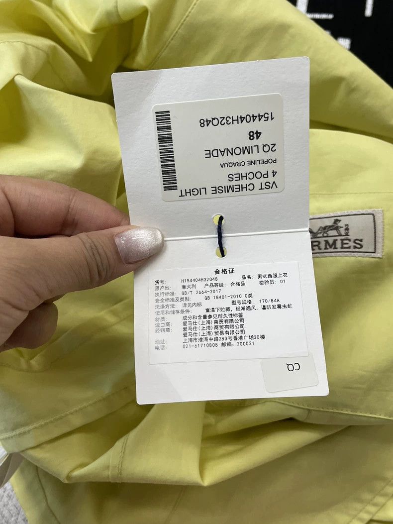 Hermes Hermes Yellow Shirt Blazer Jacket Size US S / EU 44-46 / 1 - 7 Thumbnail