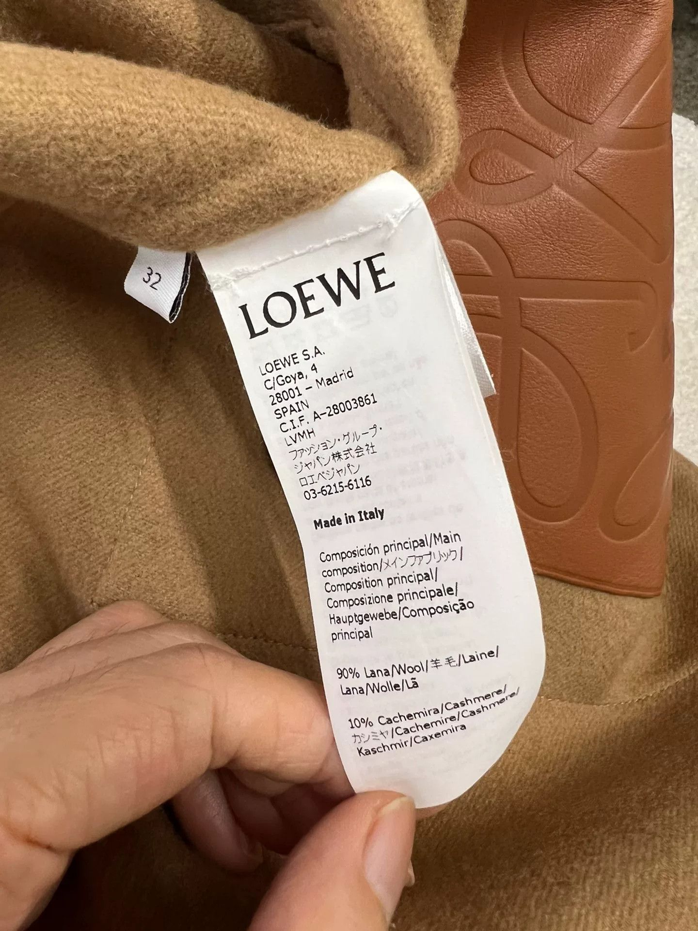 Loewe Loewe Camel Hooded Wool Coat Size US XS / EU 42 / 0 - 4 Thumbnail