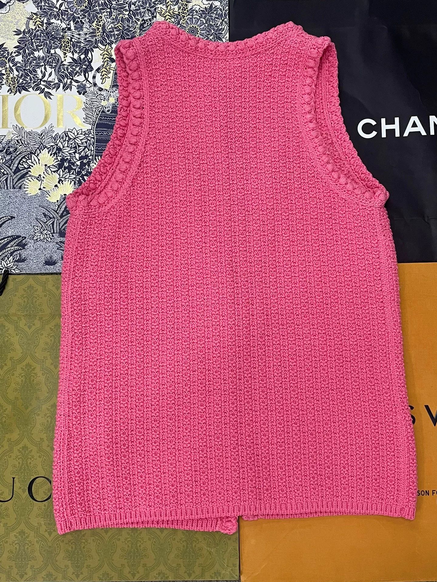 Chanel Chanel Pink Long Knit Vest Size US M / EU 48-50 / 2 - 3 Thumbnail