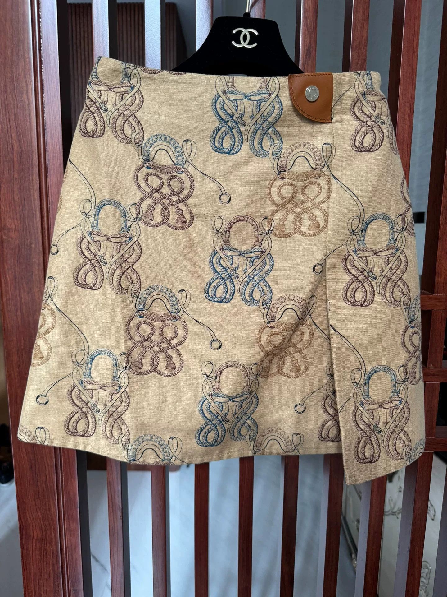 Hermes Hermes Beige Patterned Jacket Size US XS / EU 42 / 0 - 6 Thumbnail