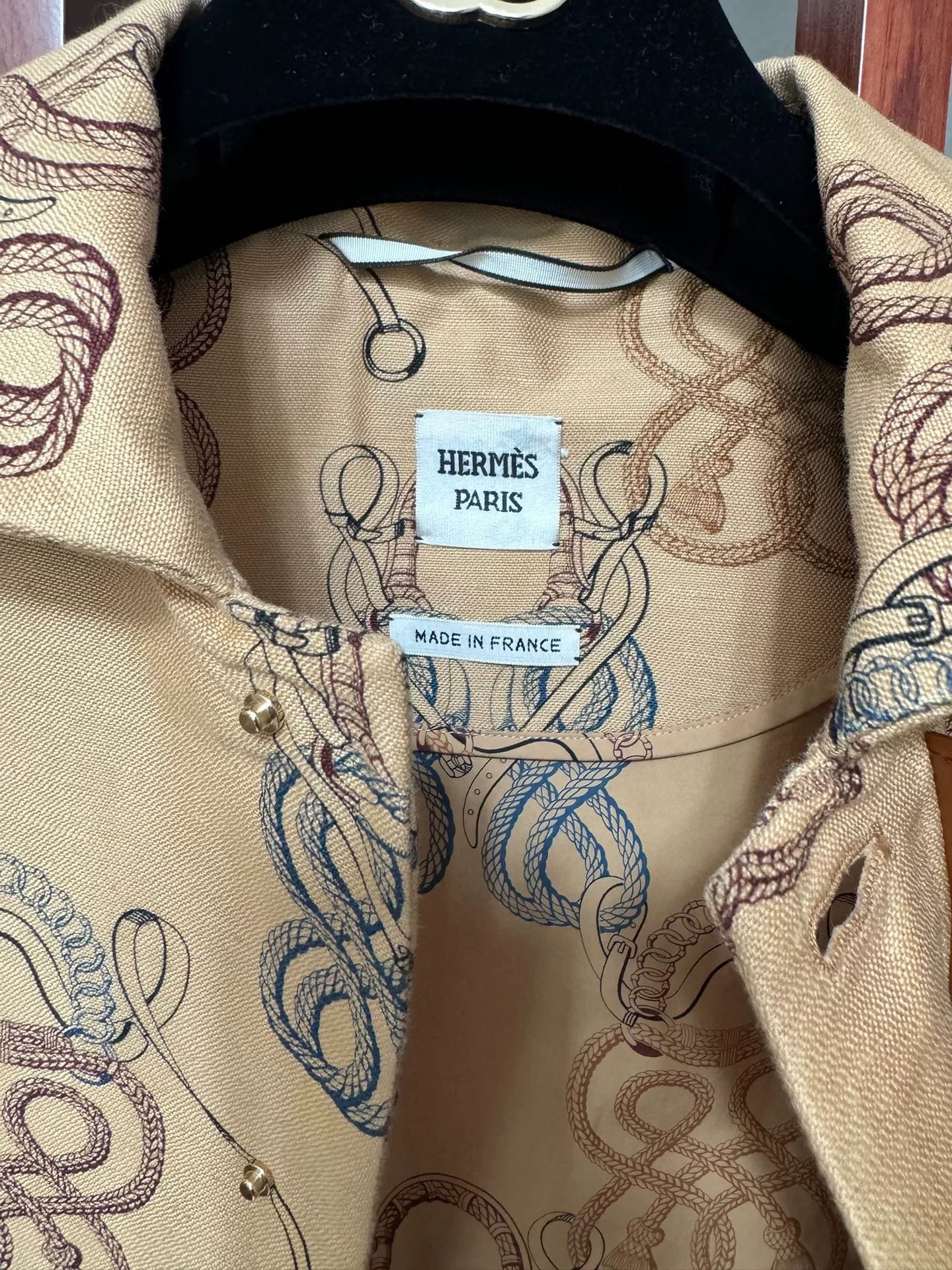 Hermes Hermes Beige Patterned Jacket Size US XS / EU 42 / 0 - 2 Thumbnail