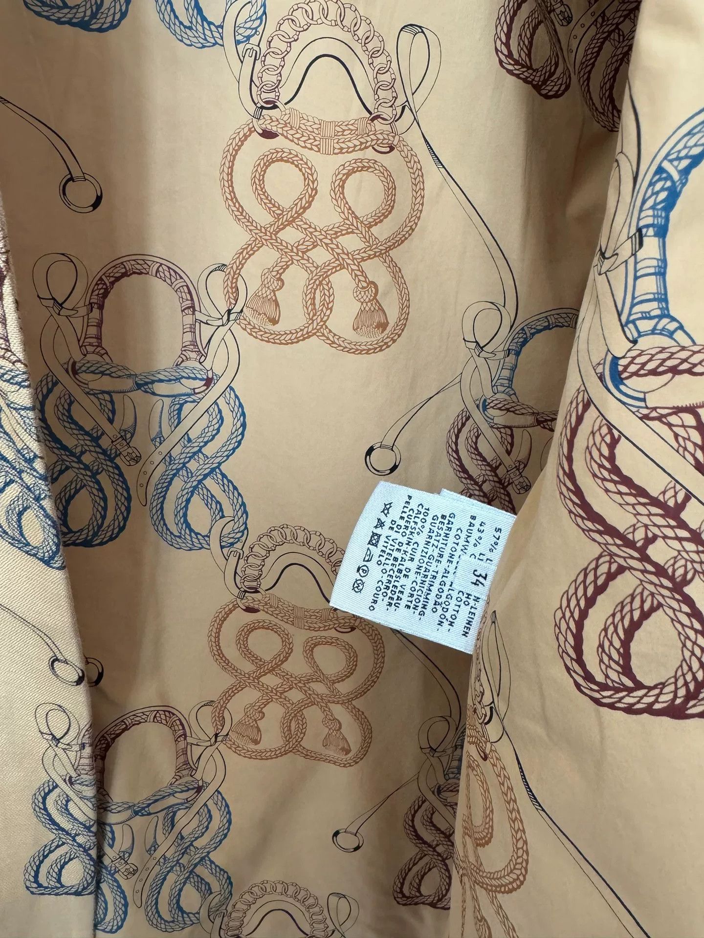 Hermes Hermes Beige Patterned Jacket Size US XS / EU 42 / 0 - 4 Thumbnail