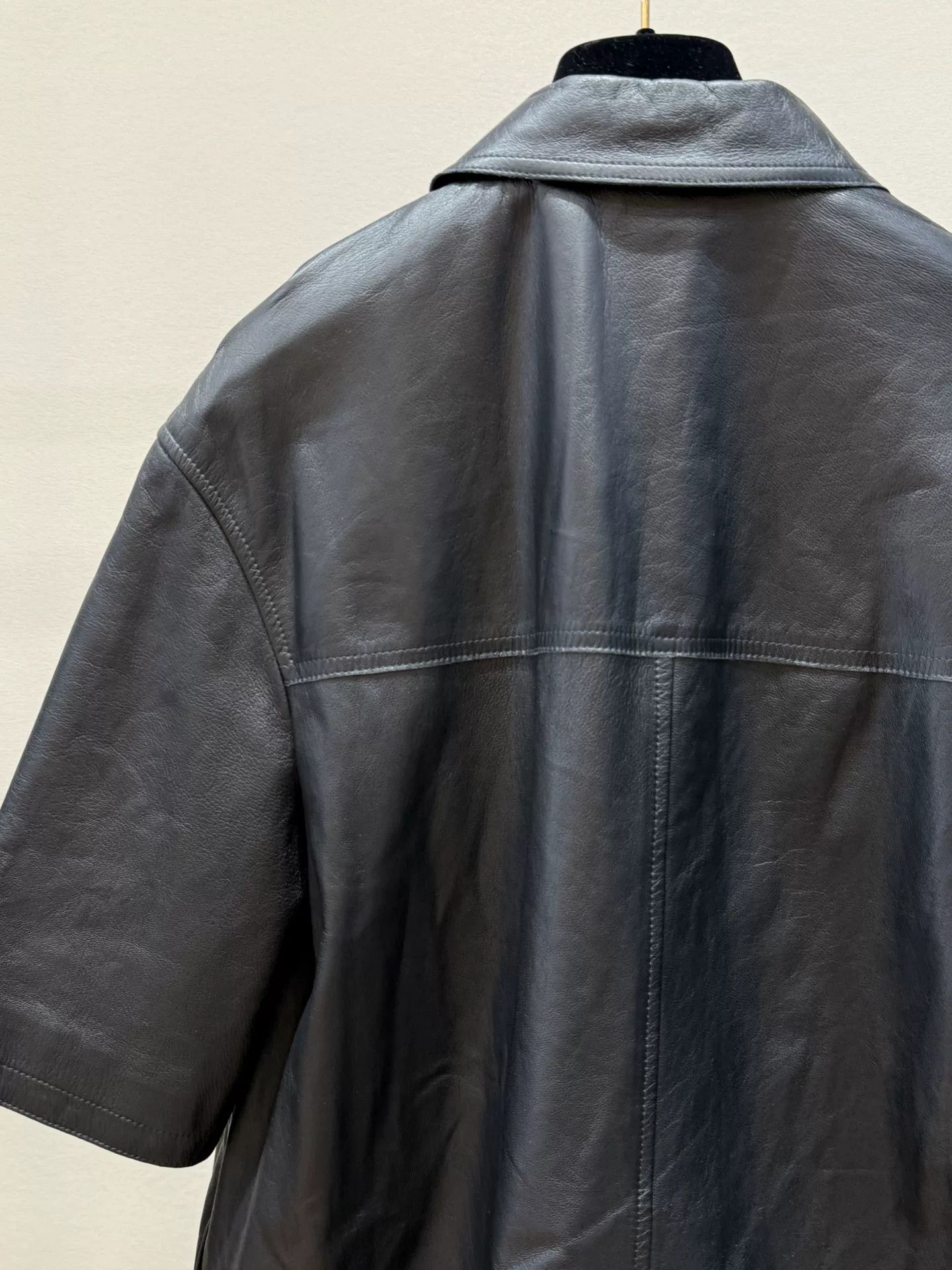 Brunello Cucinelli Brunello Cucinelli Black Leather Shirt Size US XS / EU 42 / 0 - 6 Thumbnail