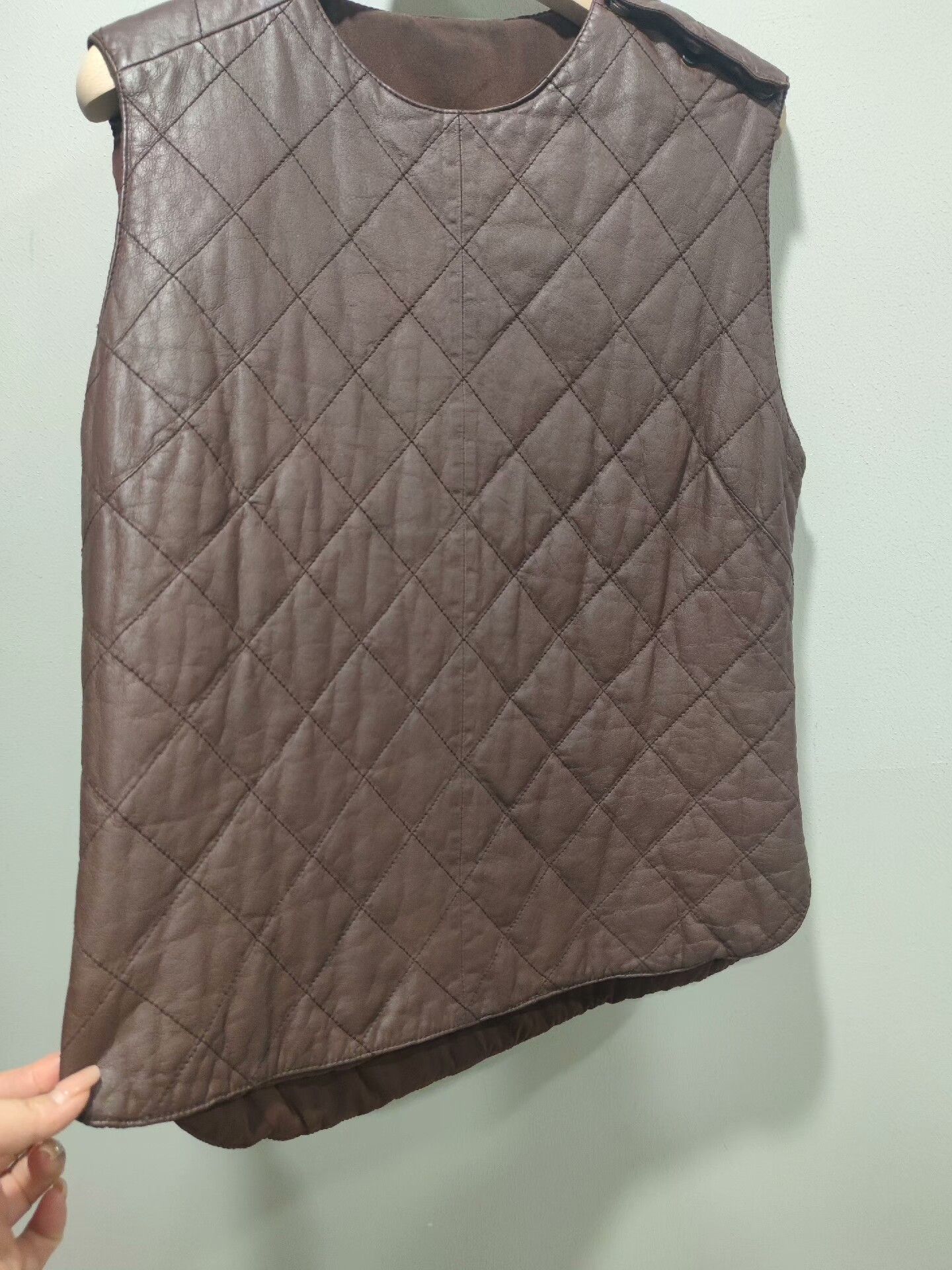 Brunello Cucinelli Brunello Cucinelli Brown Leather Vest Size US L / EU 52-54 / 3 - 4 Thumbnail