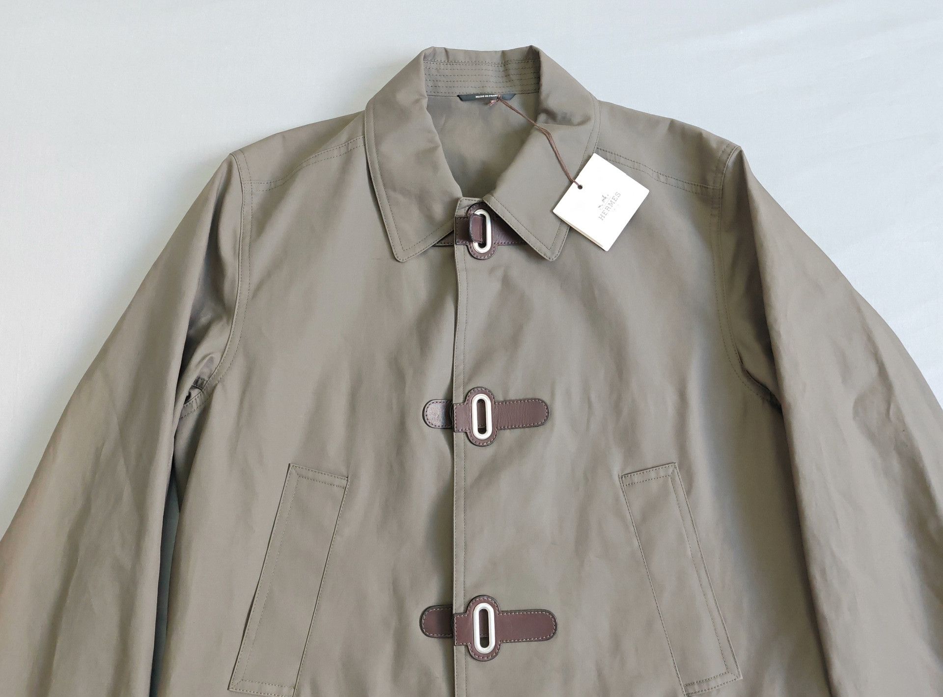 Hermes Hermes Men's Cotton Trench Coat Jacket Size US L / EU 52-54 / 3 - 3 Thumbnail