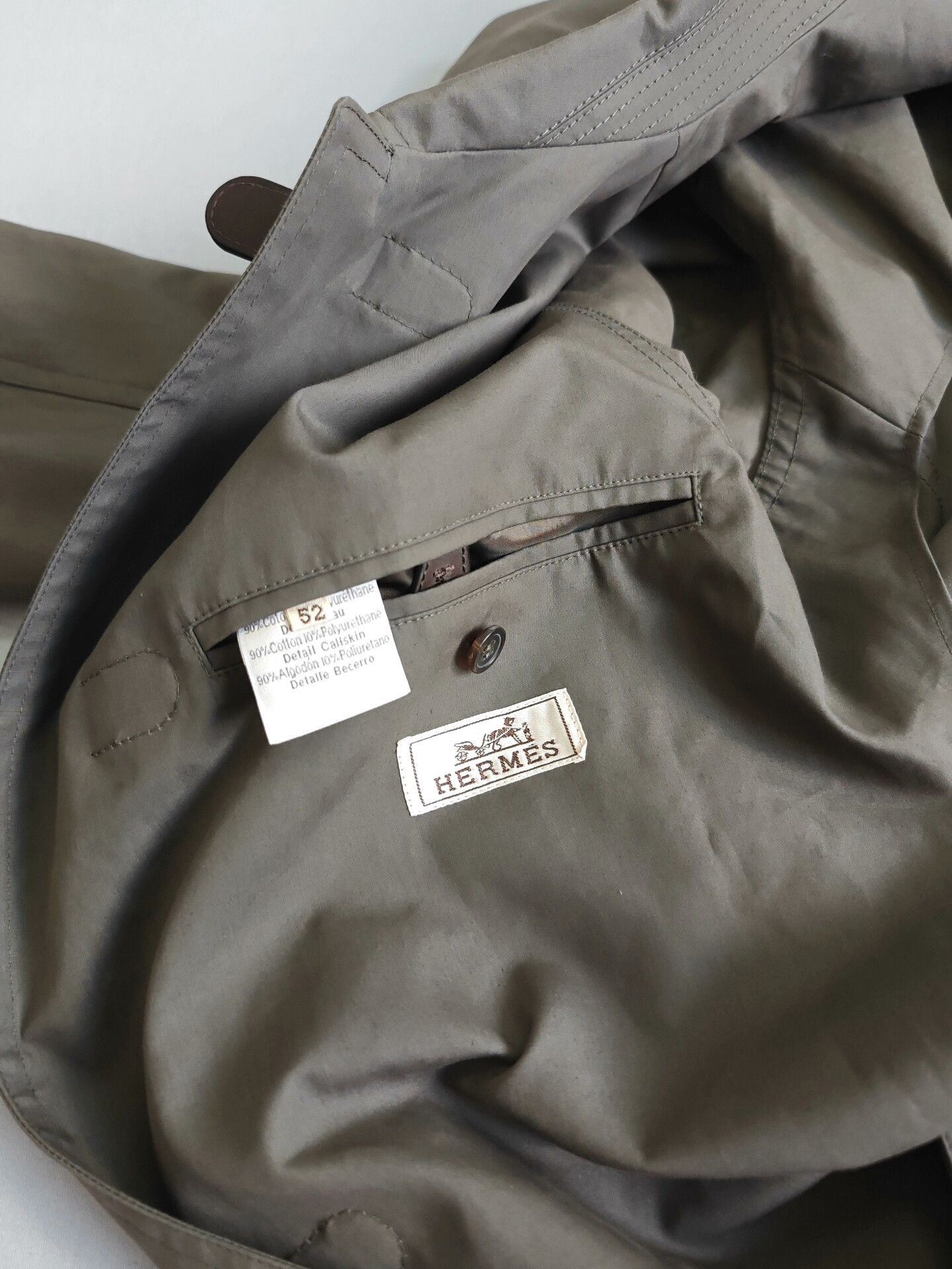 Hermes Hermes Men's Cotton Trench Coat Jacket Size US L / EU 52-54 / 3 - 4 Thumbnail