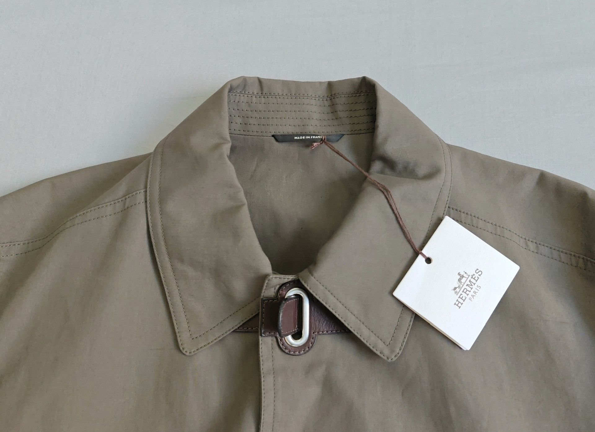 Hermes Hermes Men's Cotton Trench Coat Jacket Size US L / EU 52-54 / 3 - 2 Thumbnail