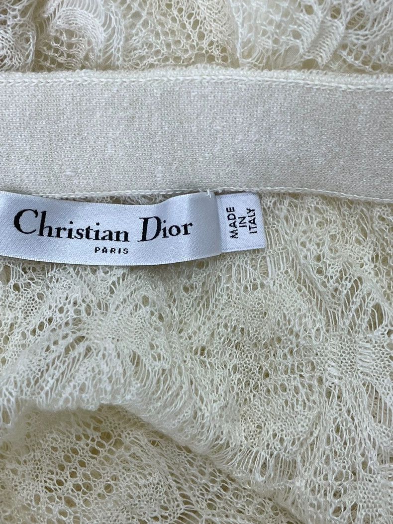 Dior Dior Ivory Lace Fringe Knit Skirt Size US 38 / EU 54 - 4 Thumbnail