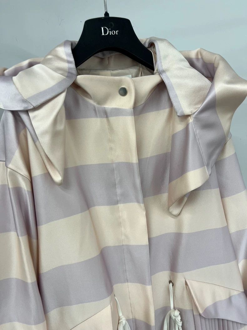 Dior Dior Purple Pink Stripe Silk Trench Coat Size US M / EU 48-50 / 2 - 3 Thumbnail