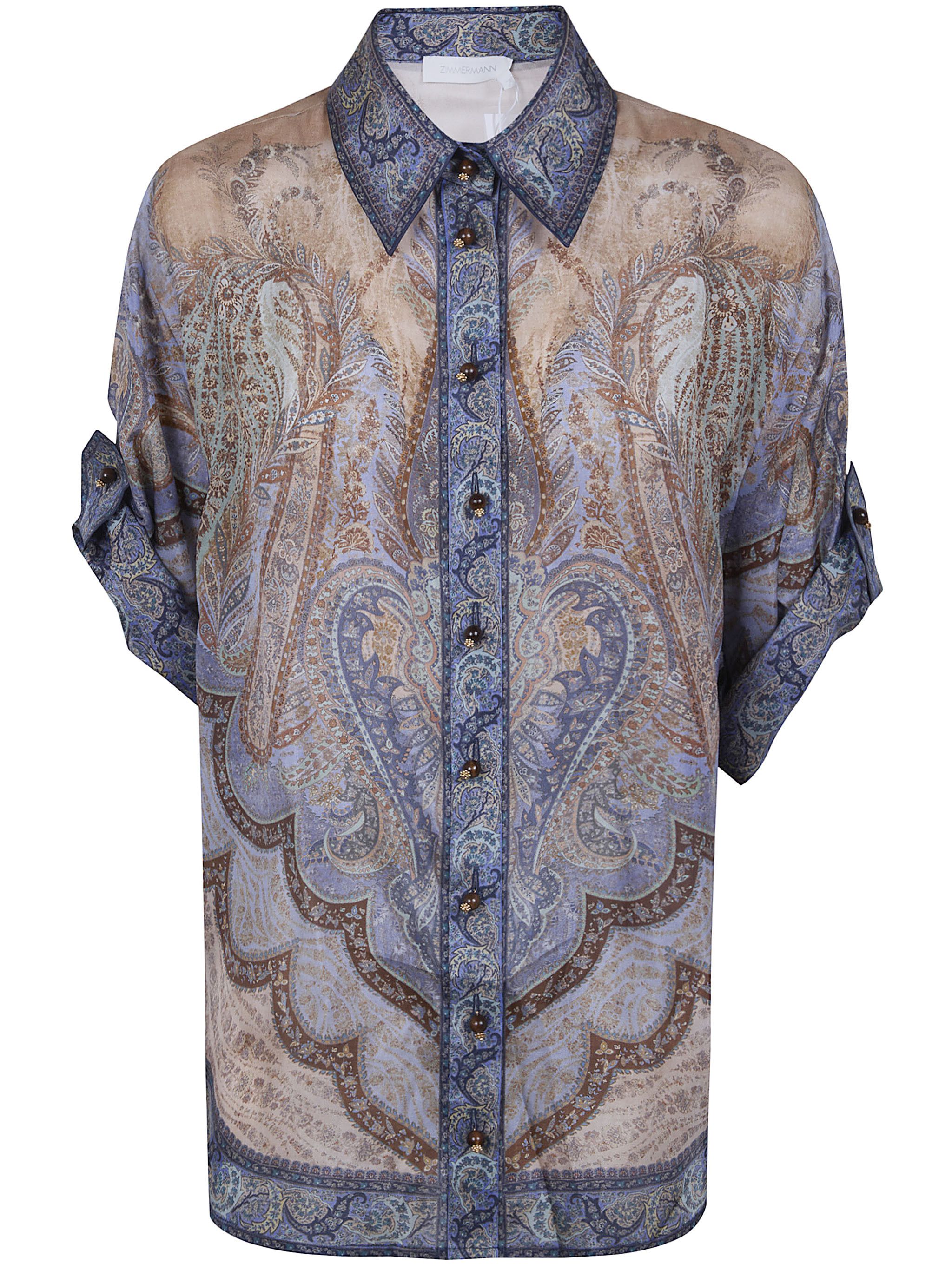 Zimmermann "WANDERLUST" SHORT SLEEVE SHIRT Size S / US 4 / IT 40 - 3 Thumbnail