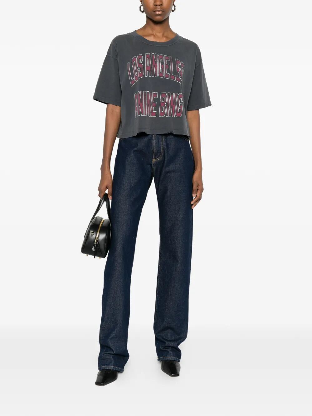 Anine Bing "JOHNNY" CROPPED TEE Size S / US 4 / IT 40 - 4 Thumbnail