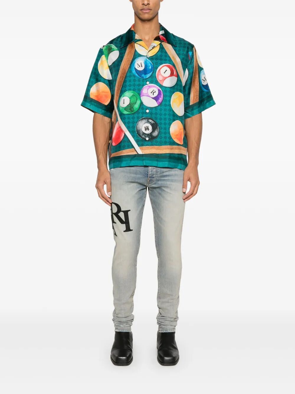 Amiri "STAGGERED LOGO" SKINNY JEANS Size US 34 / EU 50 - 6 Thumbnail