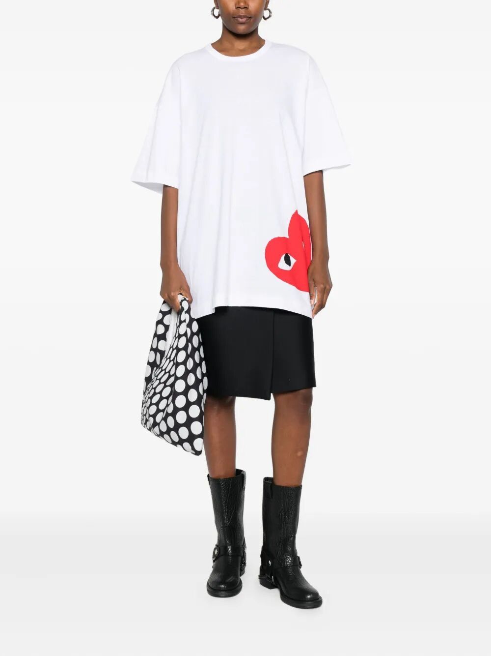 Comme des Garcons PLAY "PLAY LOGO" OVERSIZED LOGO T-SHIRT Size M / US 6-8 / IT 42-44 - 2 Thumbnail