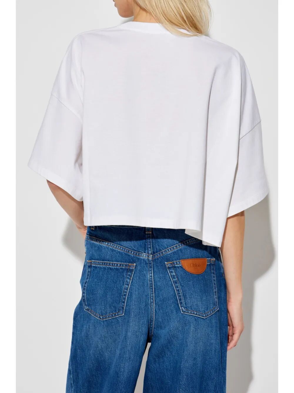 Chloe CLASSIC "CHLOE" PRINTED OVERSIZED CROPPED T-SHIRT Size XS / US 0-2 / IT 36-38 - 4 Thumbnail