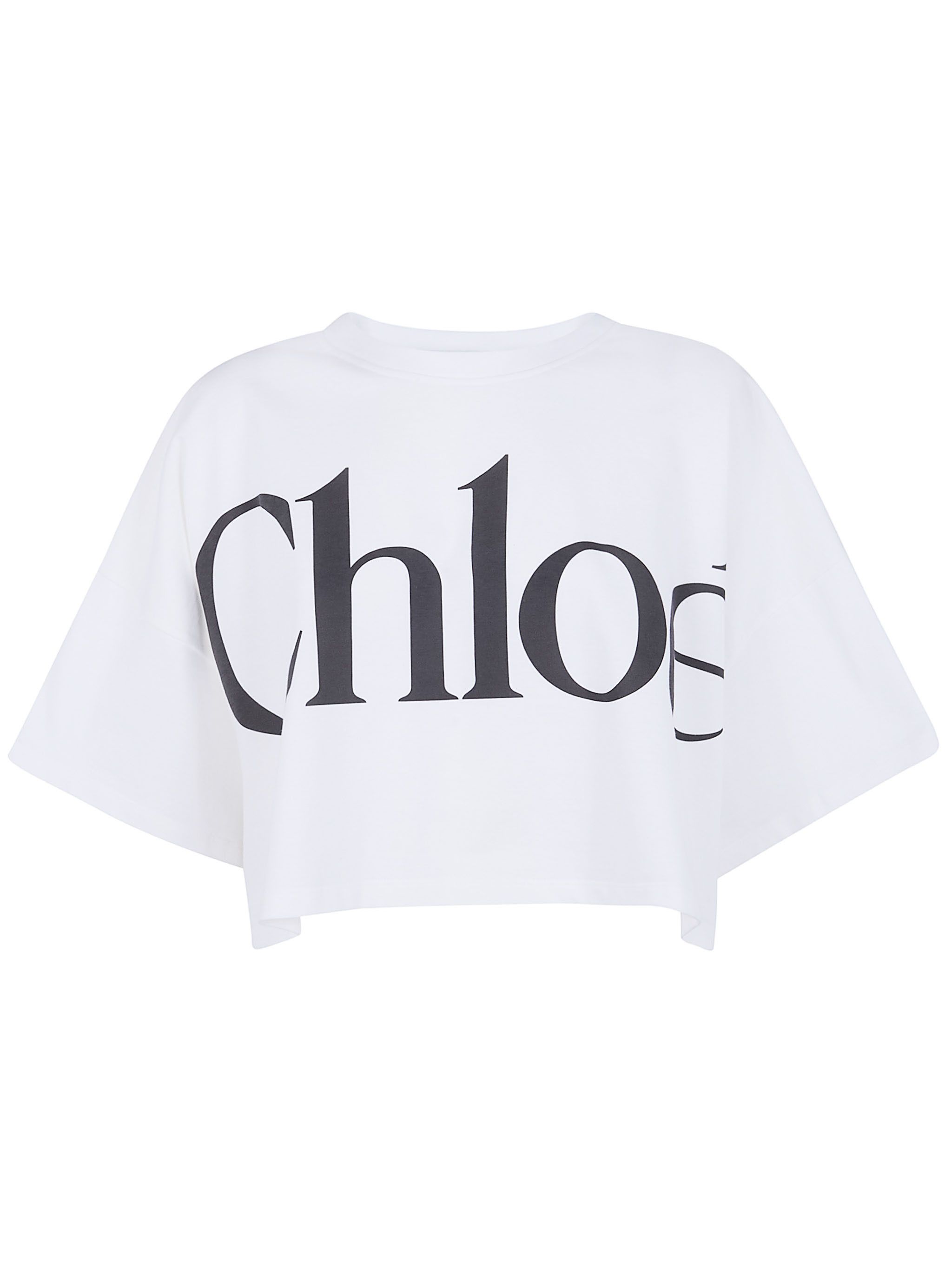 Chloe CLASSIC "CHLOE" PRINTED OVERSIZED CROPPED T-SHIRT Size XS / US 0-2 / IT 36-38 - 6 Thumbnail