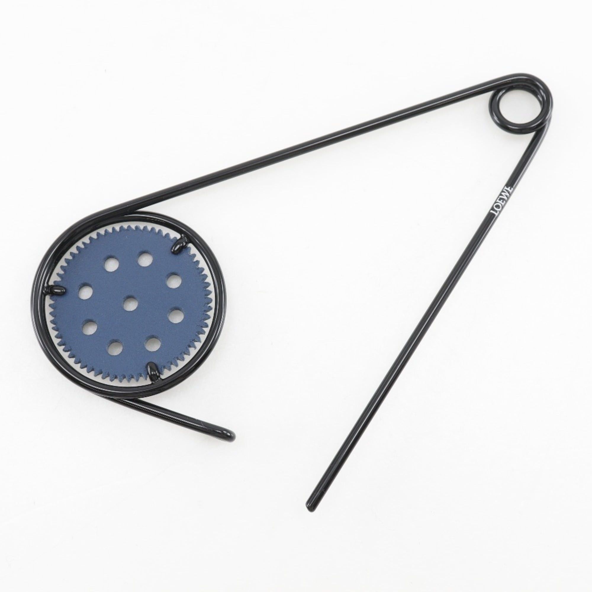 Loewe LOEWE Mechano pin charm bag metal x leather black/blue women's Size ONE SIZE - 3 Thumbnail