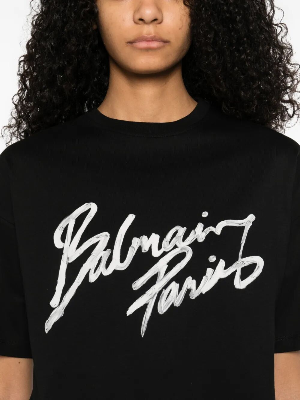 Balmain "BALMAIN PARIS BULKY" CROPPED T-SHIRT Size XS / US 0-2 / IT 36-38 - 2 Thumbnail