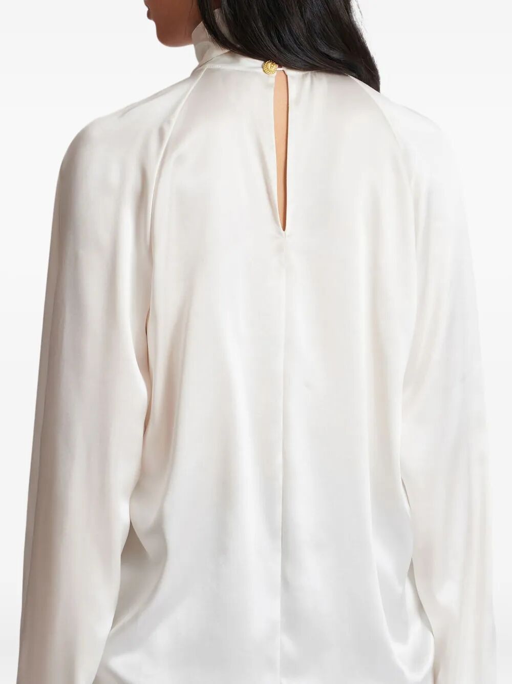 Balmain DRAPPED SILK BLOUSE SHIRT Size M / US 6-8 / IT 42-44 - 4 Thumbnail