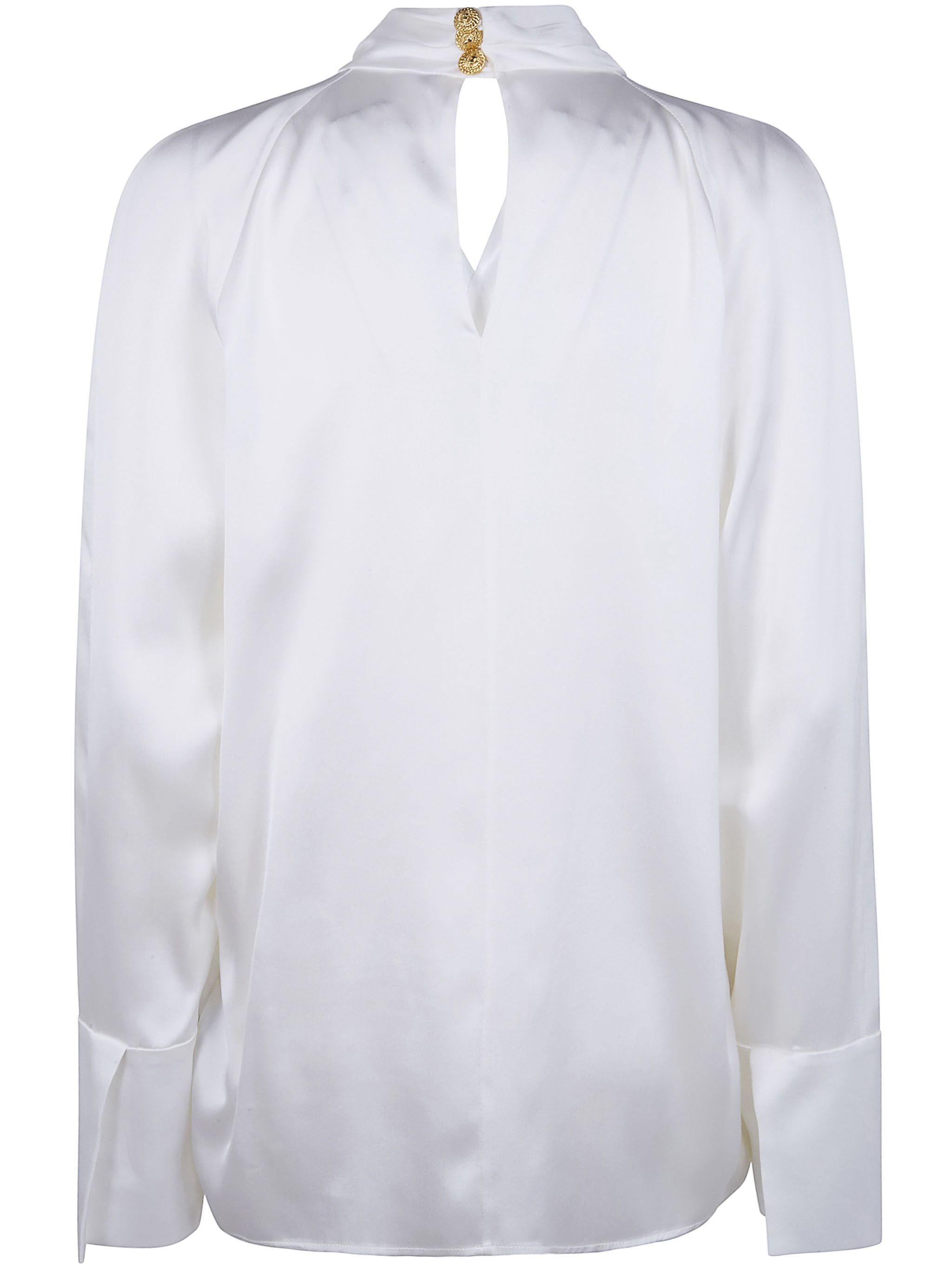 Balmain DRAPPED SILK BLOUSE SHIRT Size M / US 6-8 / IT 42-44 - 7 Thumbnail