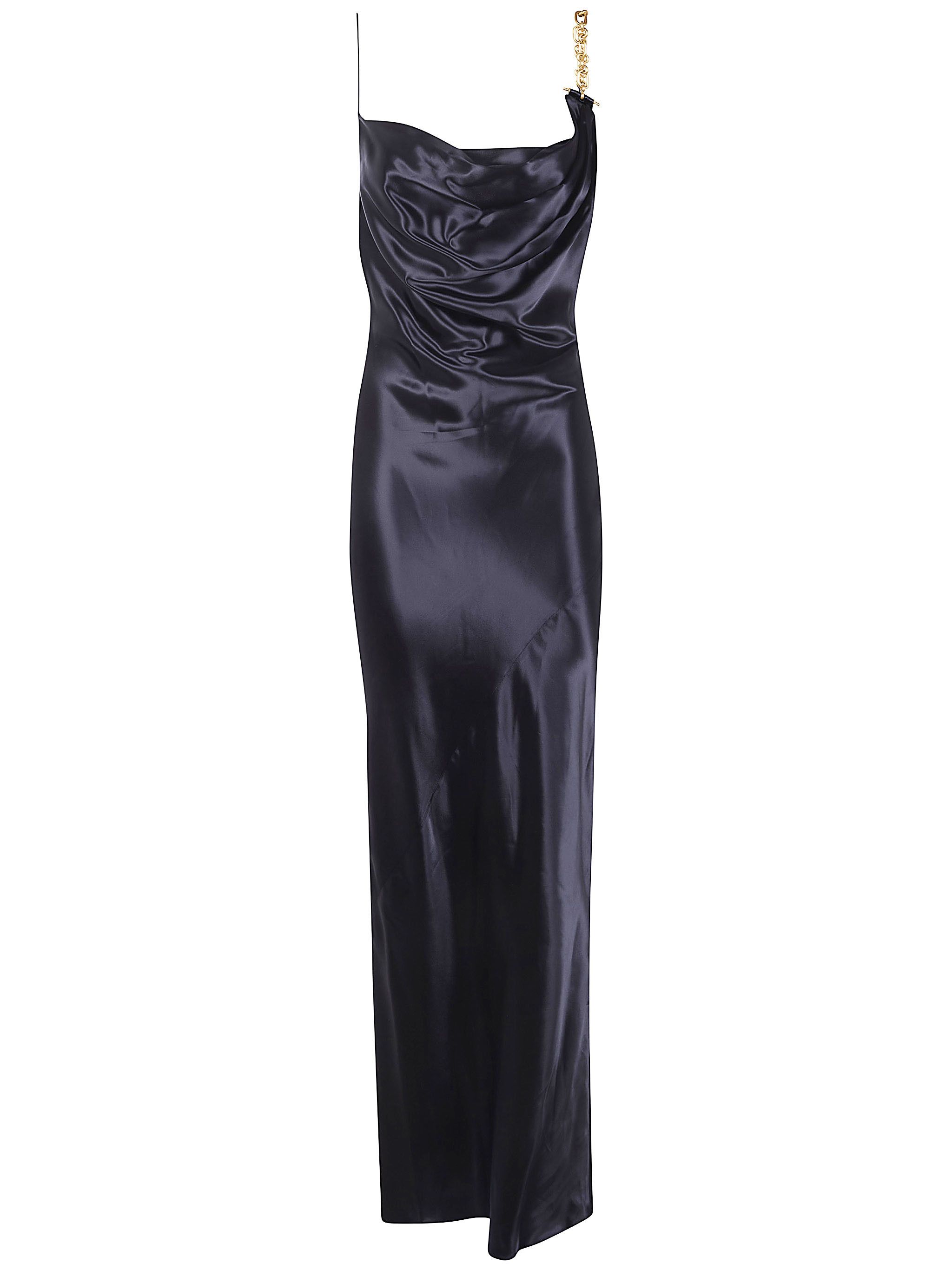 Balmain THIN STRAPS GOLD DETAIL SATIN DRESS Size M / US 6-8 / IT 42-44 - 3 Thumbnail