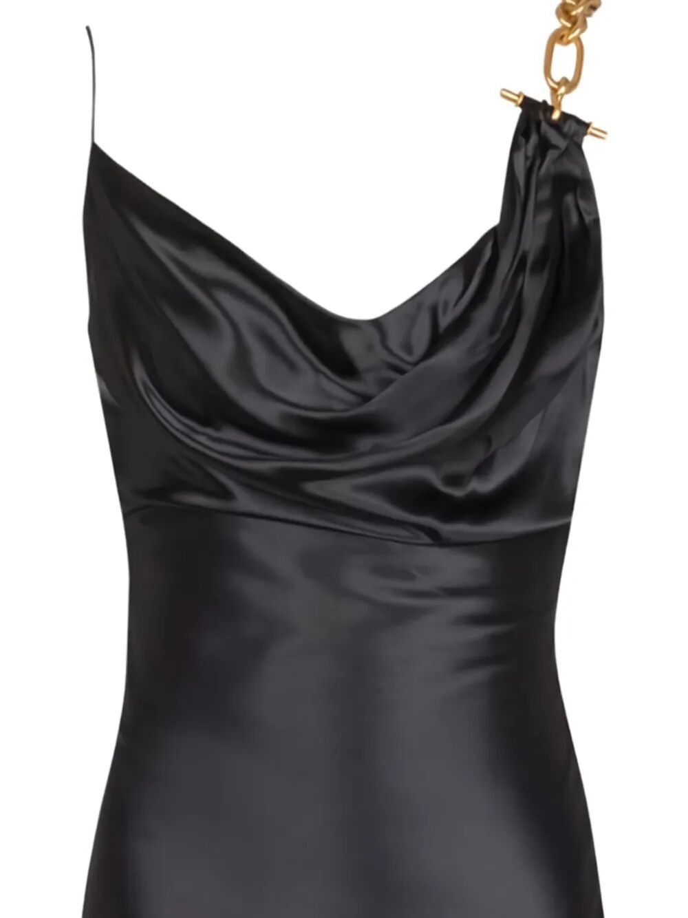 Balmain THIN STRAPS GOLD DETAIL SATIN DRESS Size M / US 6-8 / IT 42-44 - 2 Thumbnail