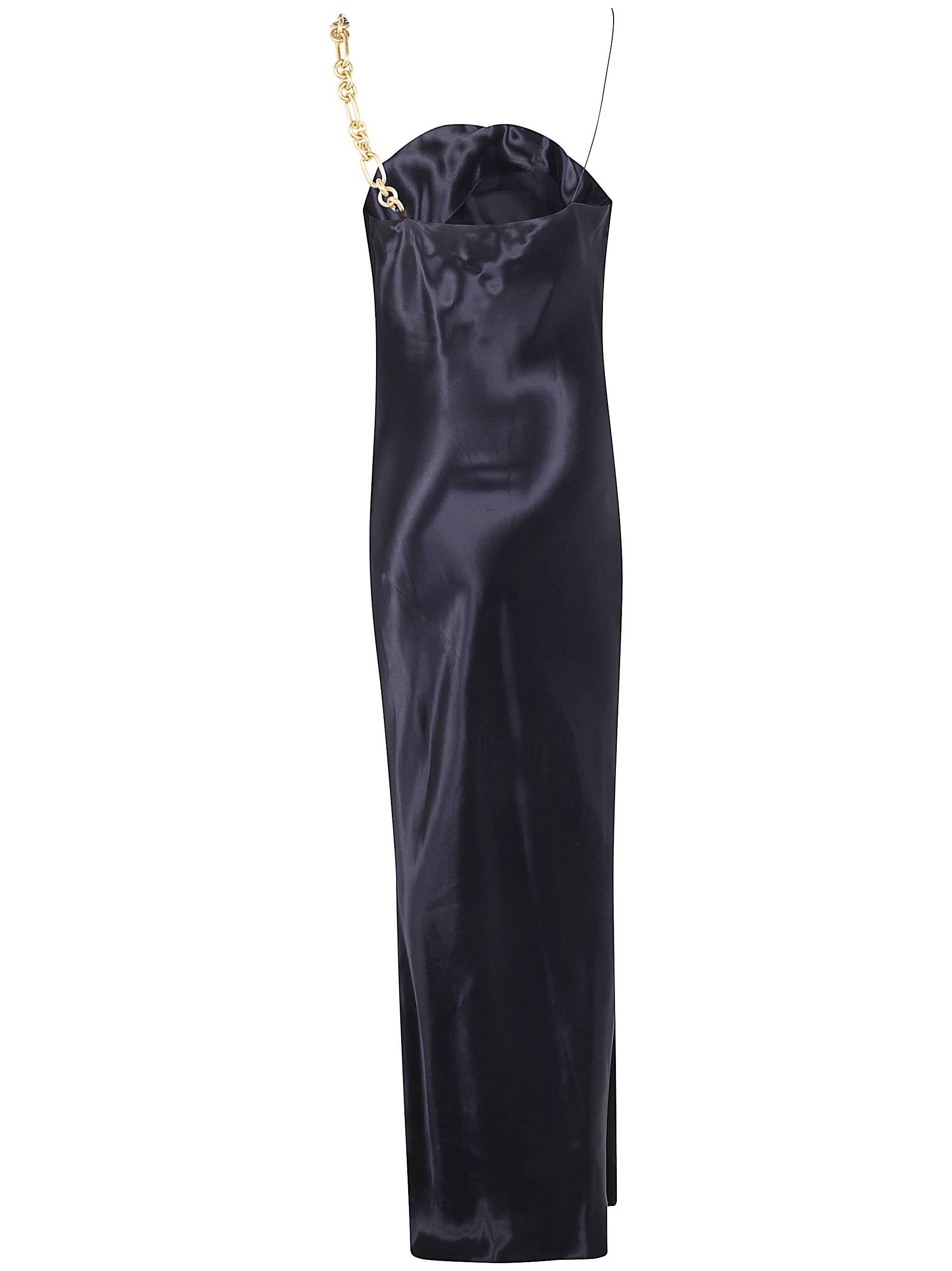 Balmain THIN STRAPS GOLD DETAIL SATIN DRESS Size M / US 6-8 / IT 42-44 - 4 Thumbnail