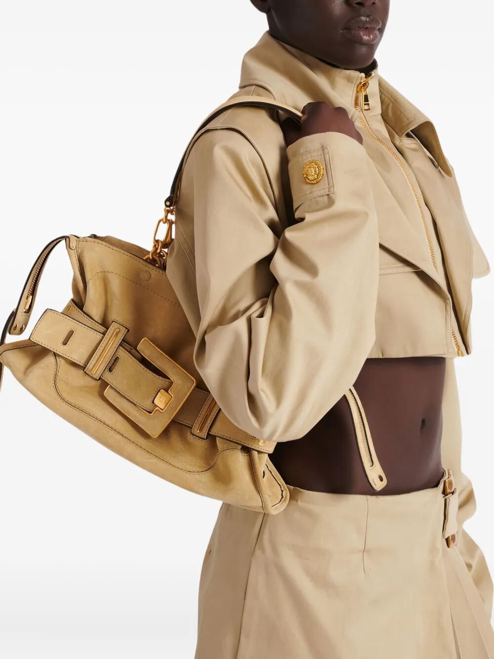 Balmain "ANTHEM" SUEDE LEATHER SHOULDER BAG Size ONE SIZE - 2 Thumbnail