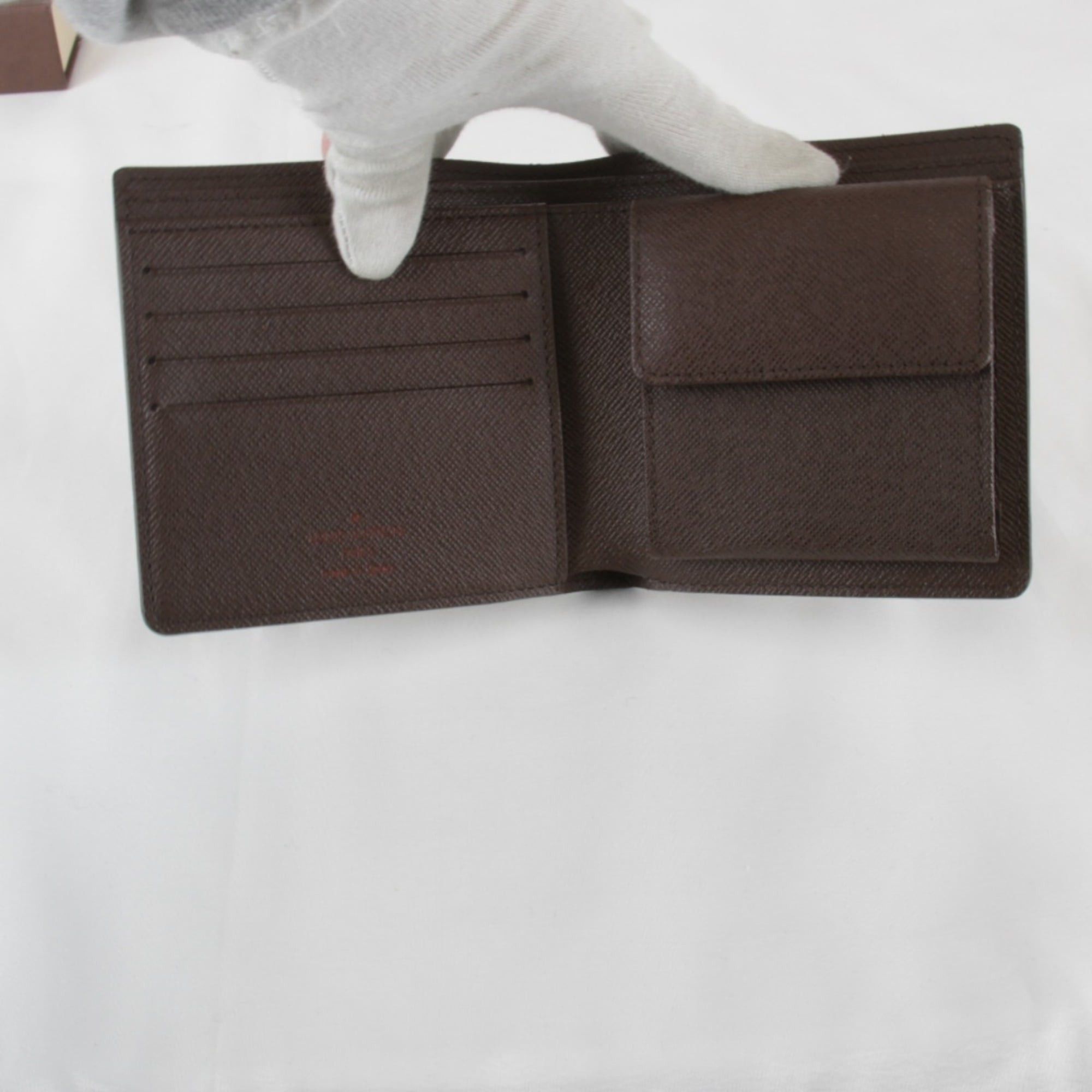 Louis Vuitton LOUIS VUITTON Portefeuille Marco N61675 Bifold Wallet in Damier Canvas, Brown, Women's Size ONE SIZE - 5 Thumbnail