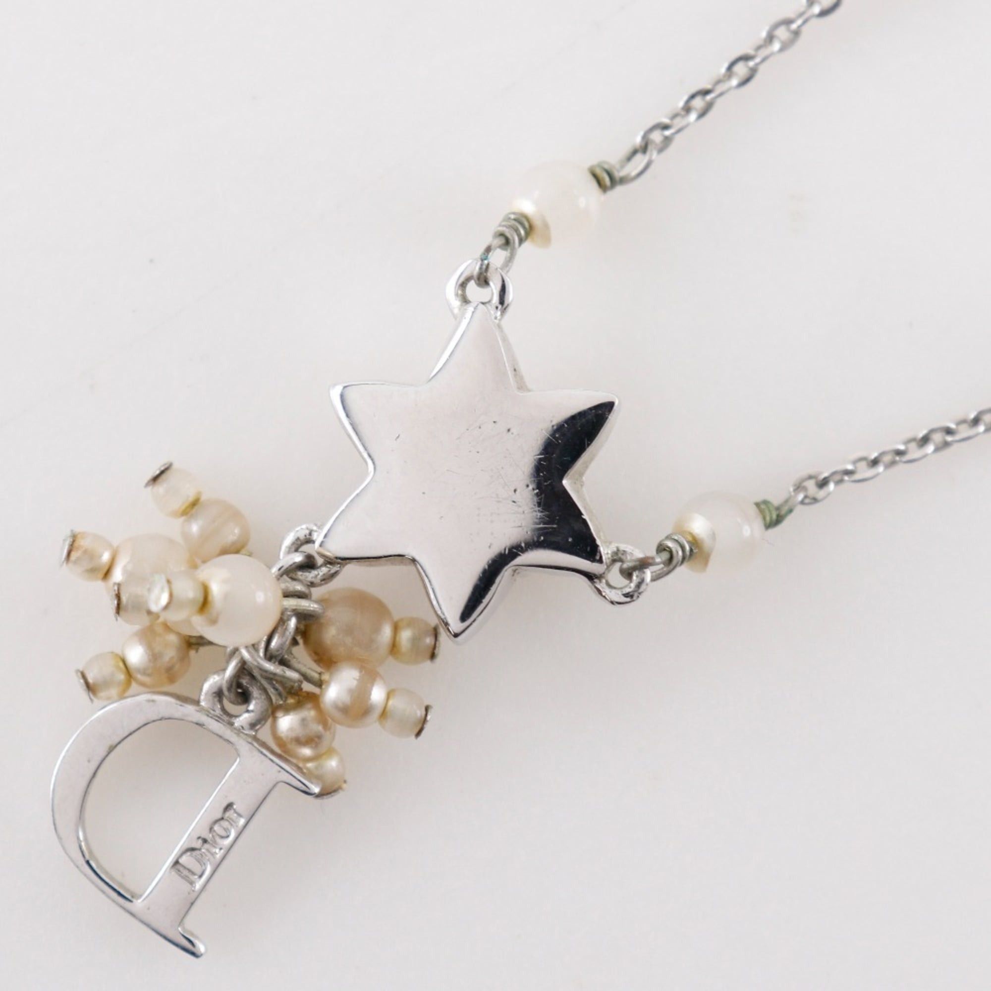 Dior Christian Dior Star Motif Necklace, Metal, Silver, Star, Approx. 7.3g, Motif, Women's Size ONE SIZE - 3 Thumbnail