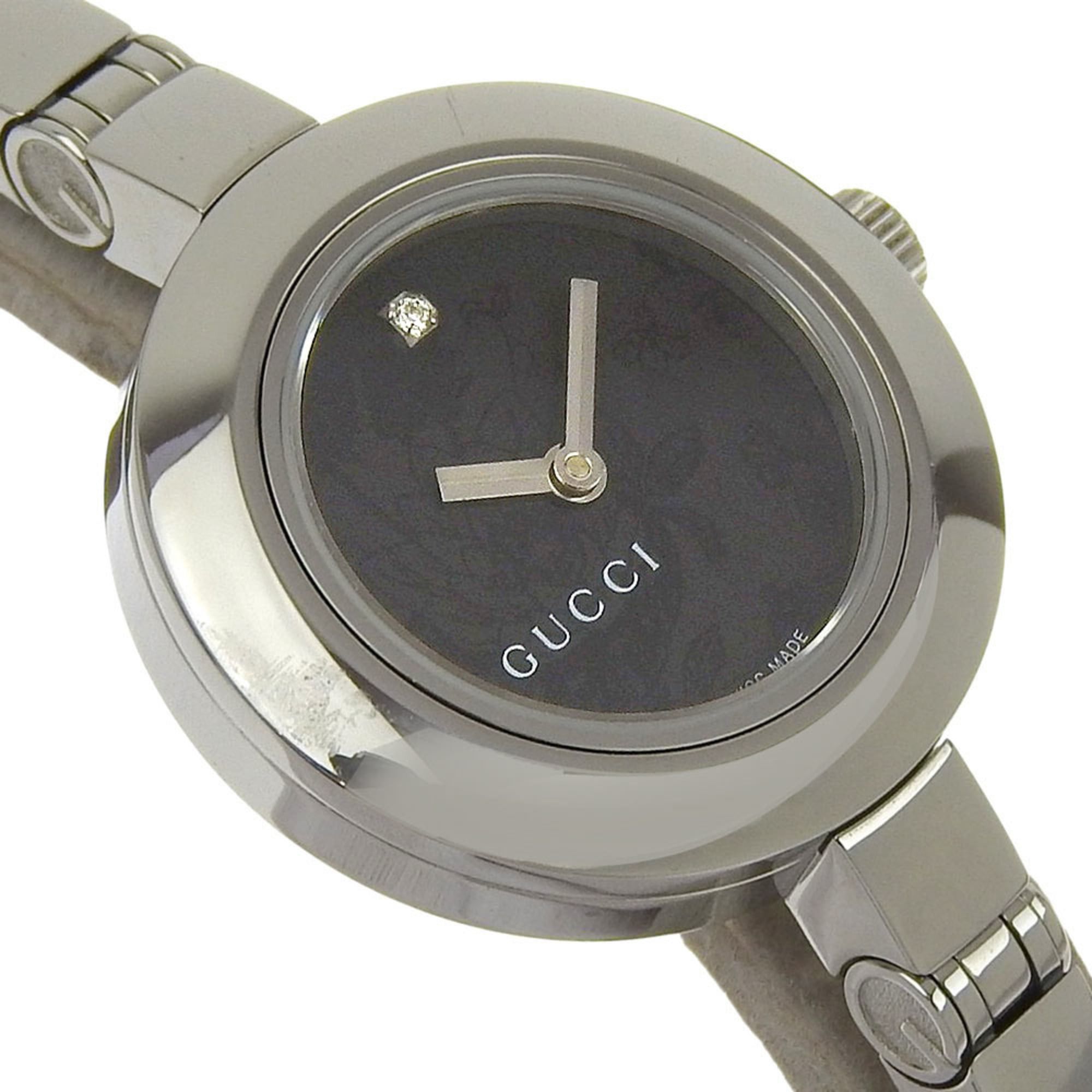 Gucci Gucci Watch 105 Stainless Steel x Diamond Quartz Analog Display Black Dial Women's Size ONE SIZE - 3 Thumbnail