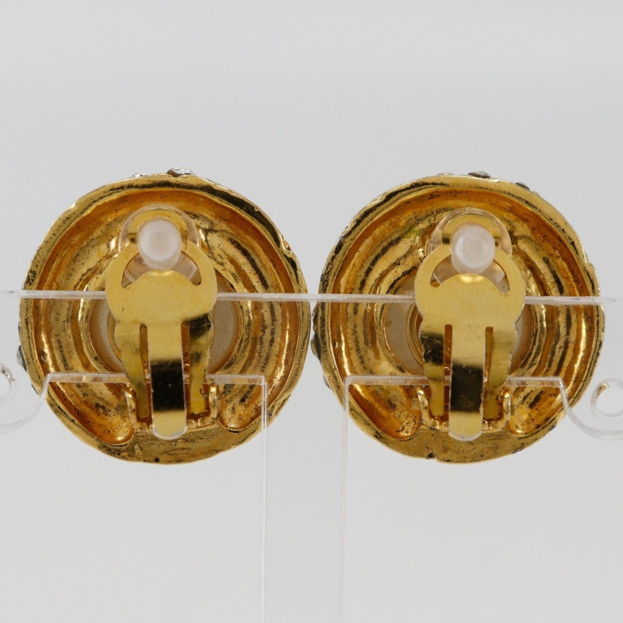 Chanel CHANEL Vintage Earrings Gold Plated x Faux Pearl Rhinestone Made in France Approx. 27.2g Women's Size ONE SIZE - 3 Thumbnail