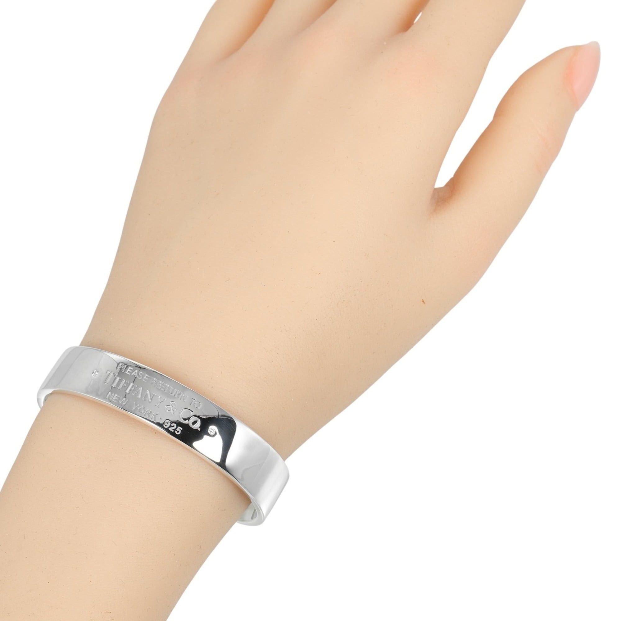 Tiffany & Co. Tiffany Bangle Return to Narrow Silver 925 Diamond Approx. 32g TIFFANY & Co. Size ONE SIZE - 2 Thumbnail