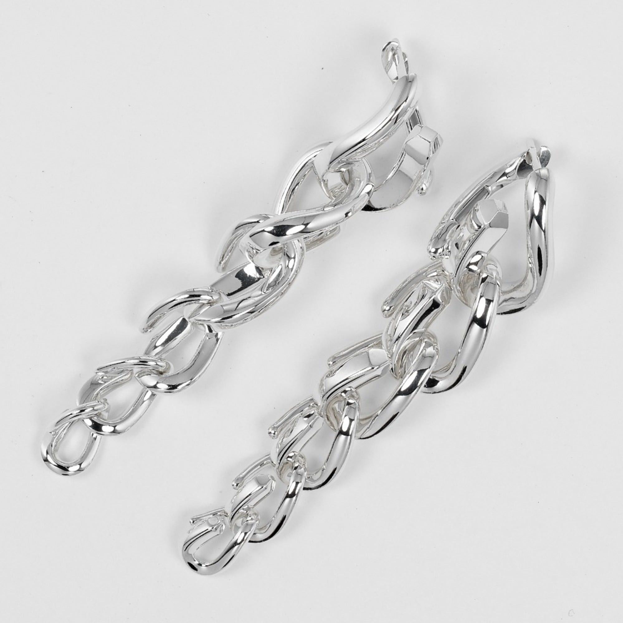 Tiffany & Co. Tiffany Earrings Forged Drop Link High Polished Silver 925 Approx. 20.3g TIFFANY & Co. Size ONE SIZE - 6 Thumbnail