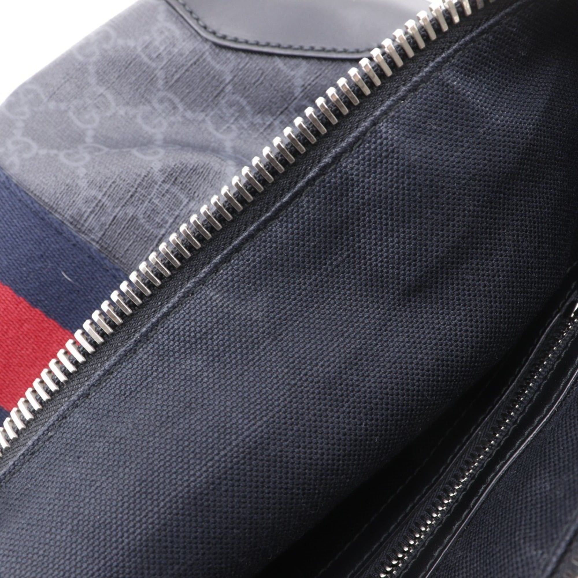 Gucci Gucci Messenger Bag Shoulder 474139 GG Supreme Canvas Black Crossbody A4 Zipper Unisex Size ONE SIZE - 10 Thumbnail