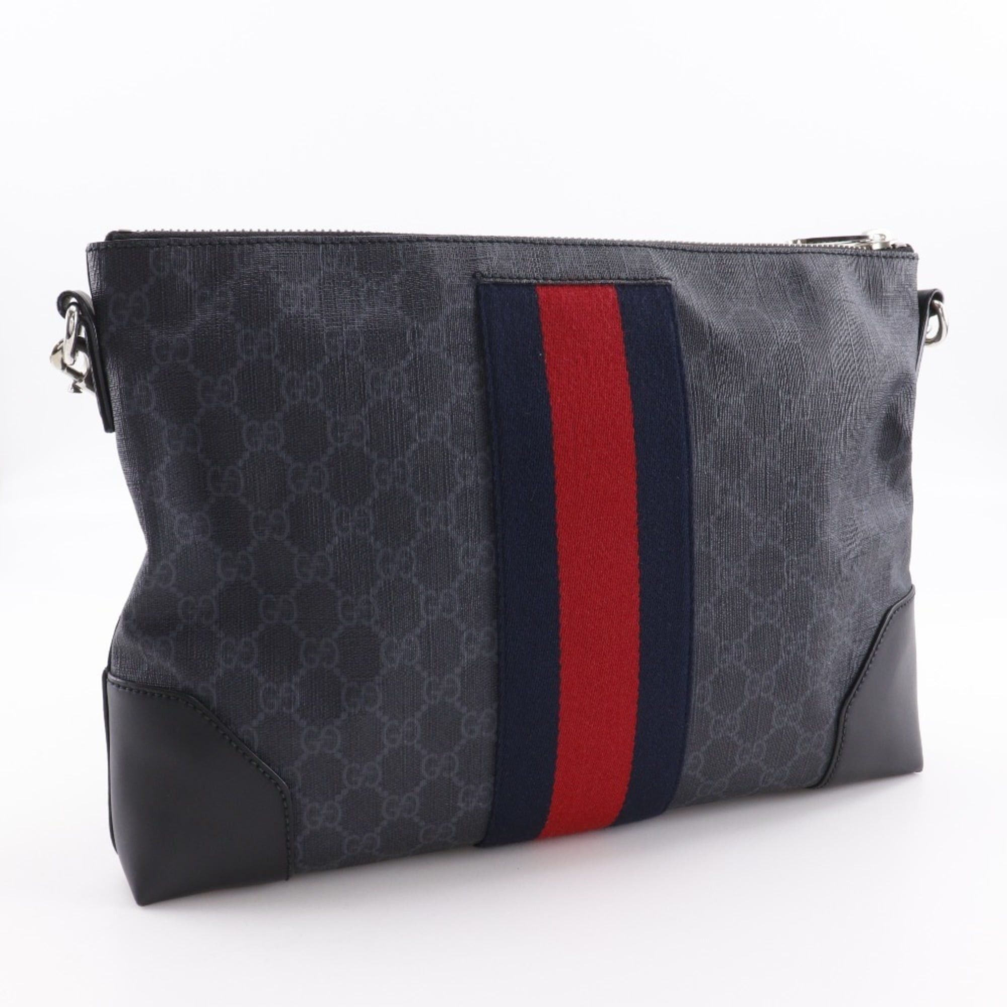 Gucci Gucci Messenger Bag Shoulder 474139 GG Supreme Canvas Black Crossbody A4 Zipper Unisex Size ONE SIZE - 3 Thumbnail