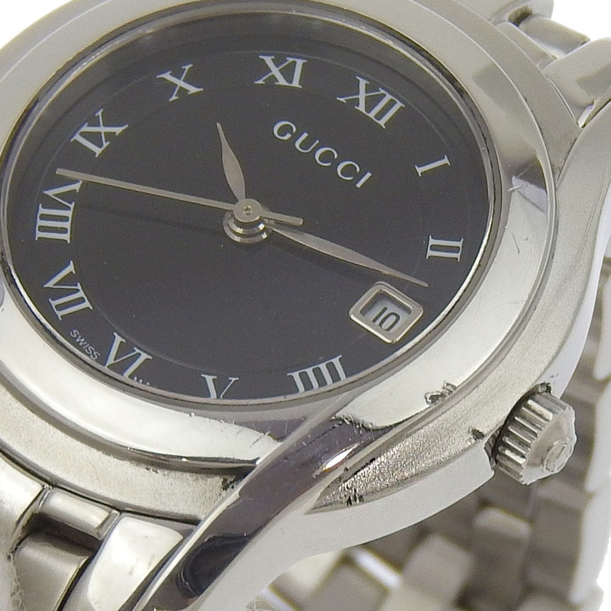 Gucci Gucci Watch 5500L Stainless Steel Quartz Analog Display Black Dial Women's Size ONE SIZE - 9 Thumbnail